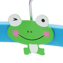 Kids Baby Clothes Garments Trousers Shirt Skirt Safe Holder Hanging Accessory Wooden Cute Cartoon Design Hanger Blue
