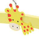 Kids Baby Clothes Garments Trousers Shirt Skirt Safe Holder Hanging Accessory Wooden Cute Cartoon Design Hanger Light Yellow