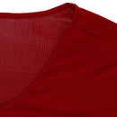 Women Girls Ladies V Neck Long Sleeves Fitted Top Clothing Accessory S Red