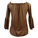 Women Girls Ladies Long Sleeves Fitted Top Clothing Accessory S Brown