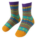 Women Girls Lightweight Comfortable Vintage Ethnic Cotton Boot Socks Warm Winter Stockings 1 Pair