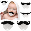 Funny Mustache Newborn Infant Baby Pacifier Silicone Dummy Nipples w/Back Cover