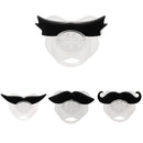 Funny Mustache Newborn Infant Baby Pacifier Silicone Dummy Nipples w/Back Cover
