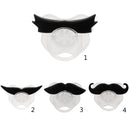 Novelty Mustache Beard Infant Baby Pacifier Silicone Dummy Nipples w/Back Cover