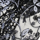 Fashion Style Ladies' Hollow Tassel Lace Rose Floral Scarf Shawl Wrap-Black