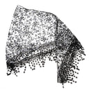 Fashion Style Ladies' Hollow Tassel Lace Rose Floral Scarf Shawl Wrap-Black
