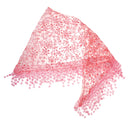 Fashion Ladies' Hollow Tassel Lace Rose Floral Scarf Shawl Wrap-Light Red