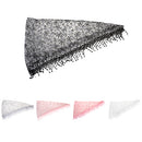Fashion Style Ladies' Hollow Tassel Lace Rose Floral Scarf Shawl Wrap-White