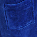 Men Women Collar Charms Long Sleeve Wrap Belted Loose Coral Fleece Sleepwear Loungewear Spa Robe Bathrobe Blue XXL