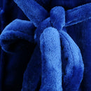 Men Women Collar Charms Long Sleeve Wrap Belted Loose Coral Fleece Sleepwear Loungewear Spa Robe Bathrobe Blue XXL