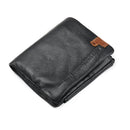 Mens Womens Trifold Genuine Leather Slim Wallet Card Holder Coin Pocket Bags