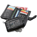 Mens Large Trifold Zipper Leather Wallet Credit Card Holder Purse Bags