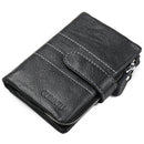 Mens Large Trifold Zipper Leather Wallet Credit Card Holder Purse Bags