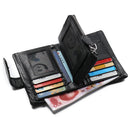 Mens Large Trifold Zipper Leather Wallet Credit Card Holder Purse Bags