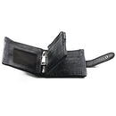 Mens Trifold Zipper Genuine Leather Wallet Credit Card Holder Purse Bags