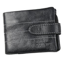 Mens Trifold Zipper Genuine Leather Wallet Credit Card Holder Purse Bags
