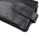 Mens Trifold Zipper Genuine Leather Wallet Credit Card Holder Purse Bags