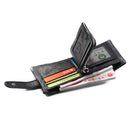 Mens Trifold Zipper Genuine Leather Wallet Credit Card Holder Purse Bags