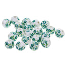 Fashionable Flower Ceramic Porcelain Loose Spacer Beads Charms For Jewelry Necklace Bracelet Craft Projects DIY Pack of 20PCS Green