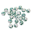 Fashionable Flower Ceramic Porcelain Loose Spacer Beads Charms For Jewelry Necklace Bracelet Craft Projects DIY Pack of 20PCS Green