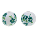 Fashionable Flower Ceramic Porcelain Loose Spacer Beads Charms For Jewelry Necklace Bracelet Craft Projects DIY Pack of 20PCS Green