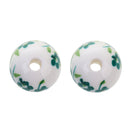 Fashionable Flower Ceramic Porcelain Loose Spacer Beads Charms For Jewelry Necklace Bracelet Craft Projects DIY Pack of 20PCS Green