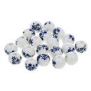 Fashionable Flower Ceramic Porcelain Loose Spacer Beads Charms For Jewelry Making Craft Projects DIY Pack of 20PCS Dark Blue