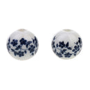 Fashionable Flower Ceramic Porcelain Loose Spacer Beads Charms For Jewelry Making Craft Projects DIY Pack of 20PCS Dark Blue