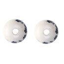 Fashionable Flower Ceramic Porcelain Loose Spacer Beads Charms For Jewelry Making Craft Projects DIY Pack of 20PCS Dark Blue