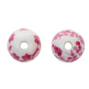 Fashionable Flower Ceramic Porcelain Loose Spacer Beads Charms For Jewelry Necklace Making Craft Projects DIY Pack of 20PCS Rose Red