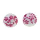 Fashionable Flower Ceramic Porcelain Loose Spacer Beads Charms For Jewelry Necklace Making Craft Projects DIY Pack of 20PCS Rose Red