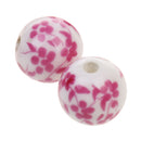 Fashionable Flower Ceramic Porcelain Loose Spacer Beads Charms For Jewelry Necklace Making Craft Projects DIY Pack of 20PCS Rose Red