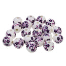 Fashionable Flower Ceramic Porcelain Loose Spacer Beads Charms For Jewelry Bracelet Making Craft Findings DIY Pack of 20PCS Purple