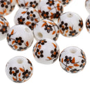 Fashionable Flower Ceramic Porcelain Loose Spacer Beads Charms For Jewelry Making Craft Projects DIY Pack of 20PCS Brown