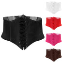 Women Ladies Faux Leather Wide Elastic Buckle Waist Belt Christmas Gifts