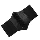 Women Ladies Faux Leather Wide Elastic Buckle Waist Belt Christmas Gifts