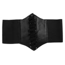 Women Ladies Faux Leather Wide Elastic Buckle Waist Belt Christmas Gifts