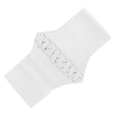 Women Lady Fashion Wide Elastic Buckle Stretch Corset Waistband Waist Shaping Belt White