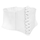 Women Lady Fashion Wide Elastic Buckle Stretch Corset Waistband Waist Shaping Belt White