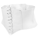 Women Lady Fashion Wide Elastic Buckle Stretch Corset Waistband Waist Shaping Belt White