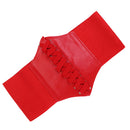 Women Lady Fashion Wide Elastic Buckle Stretch Corset Waistband Waist Shaping Belt Red