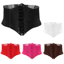 Women Lady Fashion Wide Elastic Buckle Stretch Corset Waistband Waist Shaping Belt Red