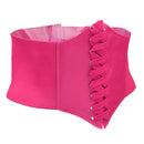 Women Lady Fashion Wide Elastic Buckle Stretch Corset Waistband Waist Shaping Belt Pink