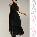 Trendy New Girls Ladies Skinny Narrow Bowknot Belt Dress Belt Black