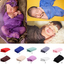Newborn Baby Photography Props Stretch Swaddle Wrap Blanket Coffee