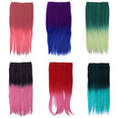 Fashion Cosplay Personality Punk Gradient Dyeing Hair Piece Wig Clip Hair Extension Long Piece Wig Ponytail