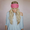 Women Girls Winter Yoga Headdress Knotted Stretchable Headband Ear Warmer Headband Headpiece Black