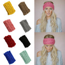 Women Girls Winter Yoga Headdress Knotted Stretchable Headband Ear Warmer Headband Headpiece Black