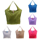 Nylon Foldable Mini Waterproof Portable Shopping Shoulder Grocery Travel Bag Purple
