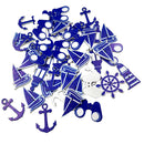 Pack of 100 Assorted Ocean Series Wooden Buttons Embellishments for Decoration Sewing Crafts